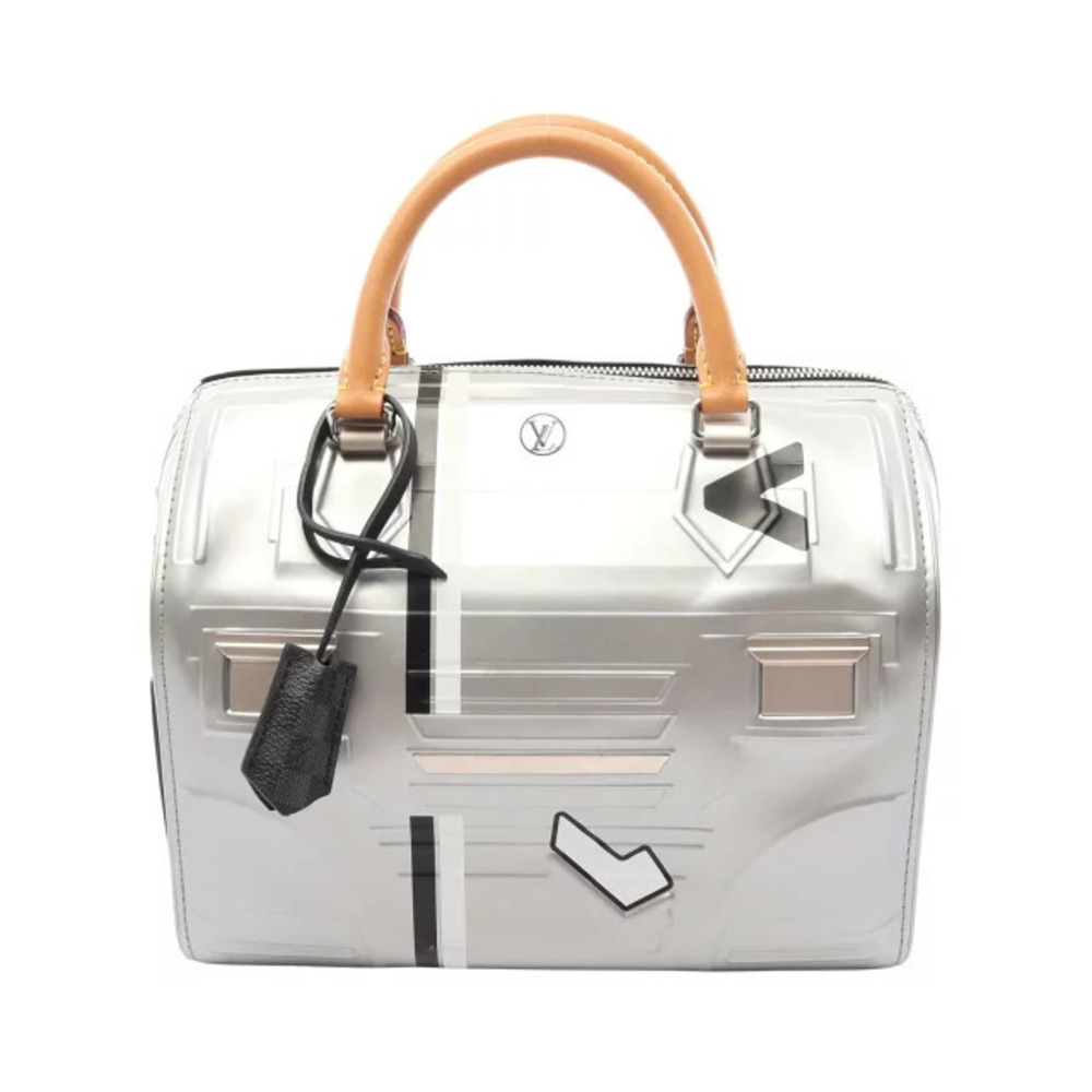 Louis Vuitton Speedy Space Top Handle Bag Leather Multicolor Silver
